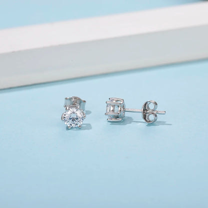 Dazzling Moissanite Earrings 925 Sterling Silver Trendy Cute Snowflake Stud Earrings for Women Fine Jewelry