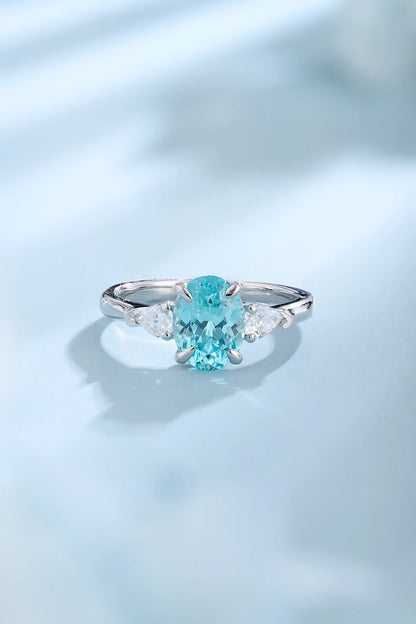 High Quality 2CT Lab Grown Paraiba Ring 925 Sterling for Women Girls Jewelry Fine Jewelry