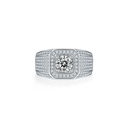 Excellent Luster 925 Silver 1 Caract D VVS Color Moissanite Diamond Wedding Engagement Ring For Men