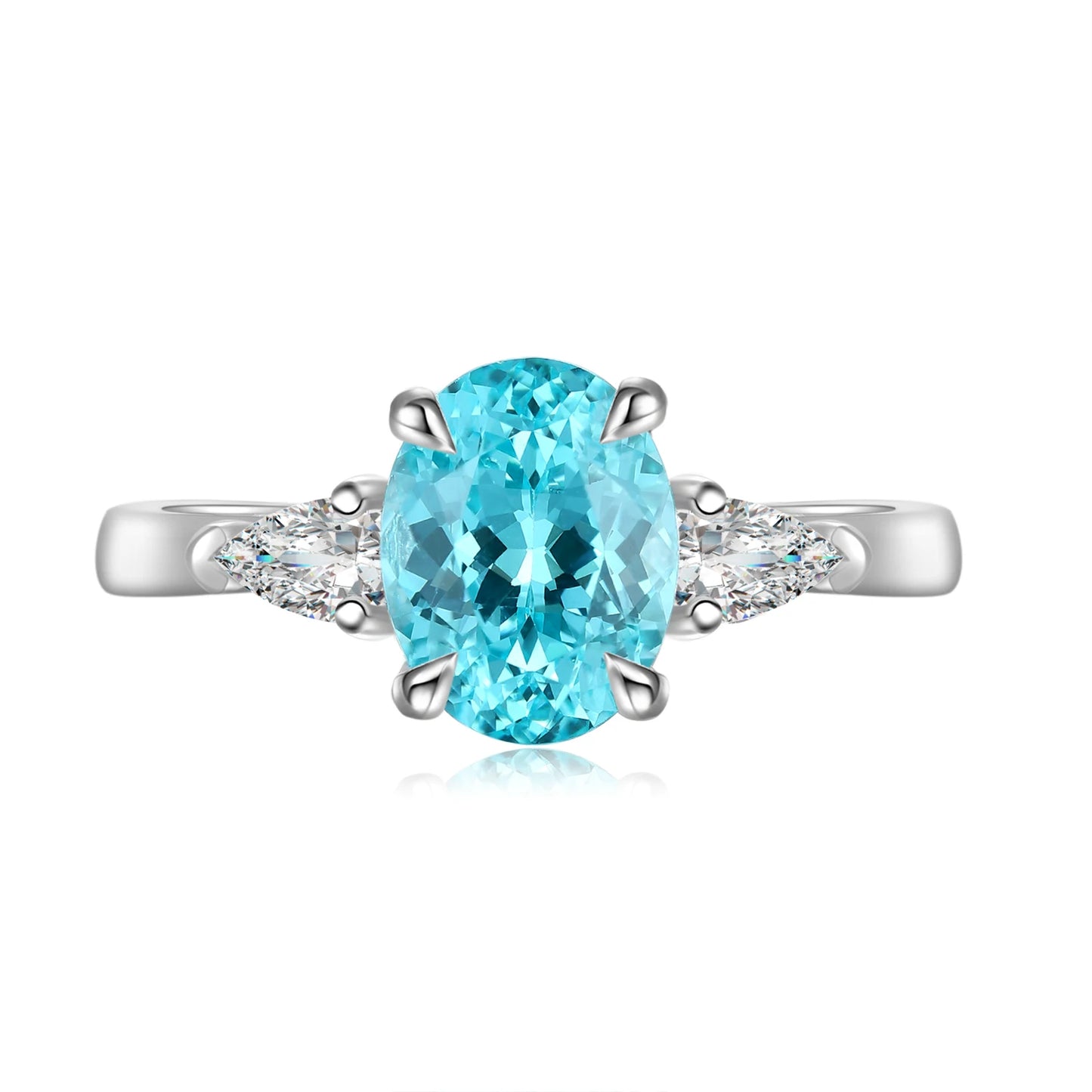 High Quality 2CT Lab Grown Paraiba Ring 925 Sterling for Women Girls Jewelry Fine Jewelry