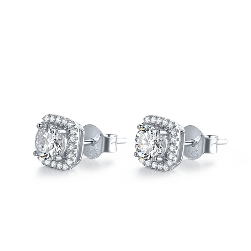 GRA Certification Original Silver 925 Moissanite Stud D Color 0.5CT Moissanite Stud Earrings for Girls