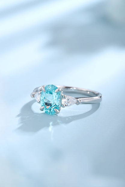 High Quality 2CT Lab Grown Paraiba Ring 925 Sterling for Women Girls Jewelry Fine Jewelry