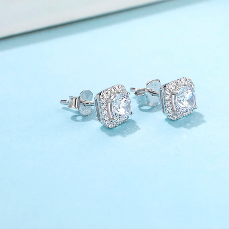 GRA Certification Original Silver 925 Moissanite Stud D Color 0.5CT Moissanite Stud Earrings for Girls