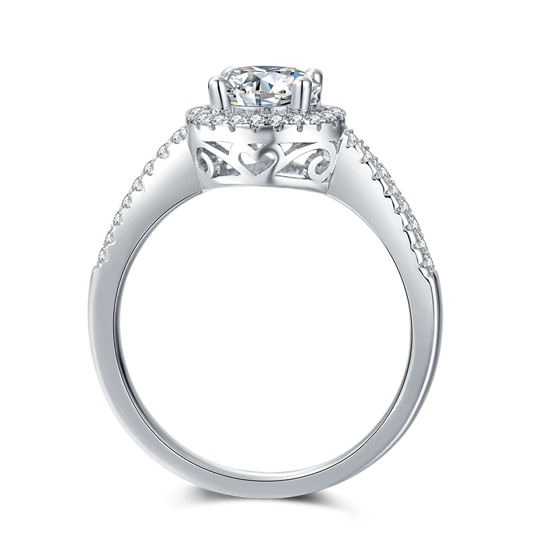 925 Sterling Silver Engagement Wedding Ring Luxury Round Cut 1CT Moissanite Promise Band for Women Jewelry