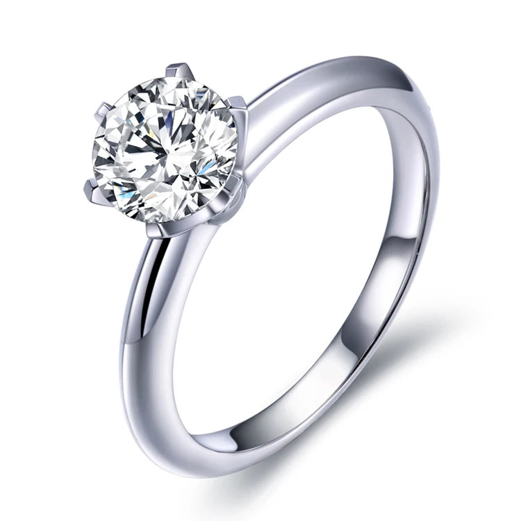 Fine Jewelry Sterling Silver 925 Moissanite Women Rings VVS With 1.0ct Moissanite Diamond