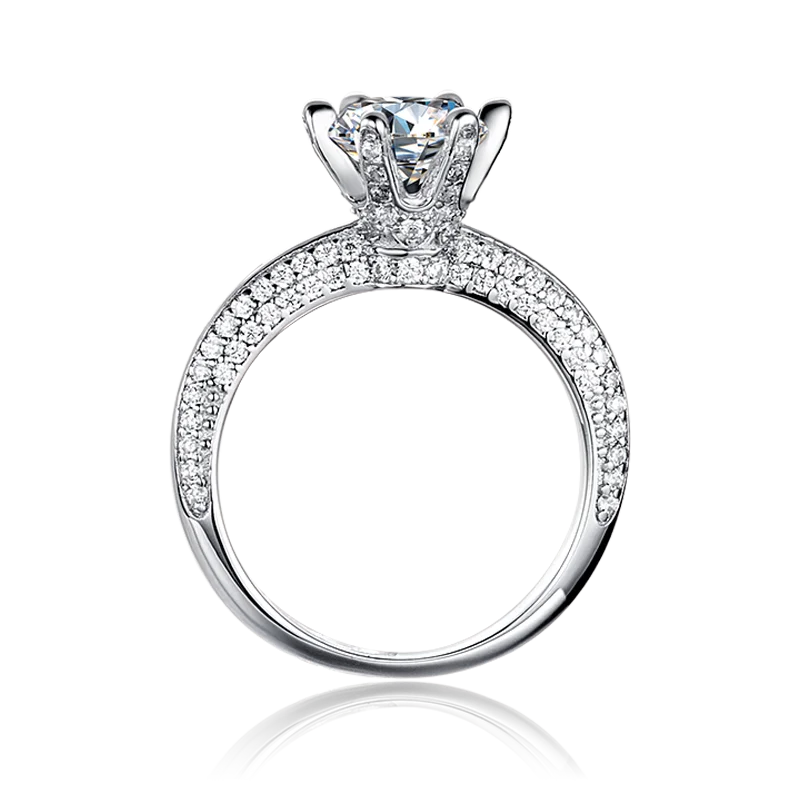 Moissanite Diamond Ring 925 Silver Engagement Ring Classic Round Women's Wedding Gift Size 1.0 Carat