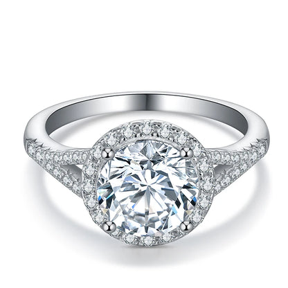 Fashion 2.0ct  Ideal Round Cut Womens Moissanite Band Ring With Certificate of Authenticity