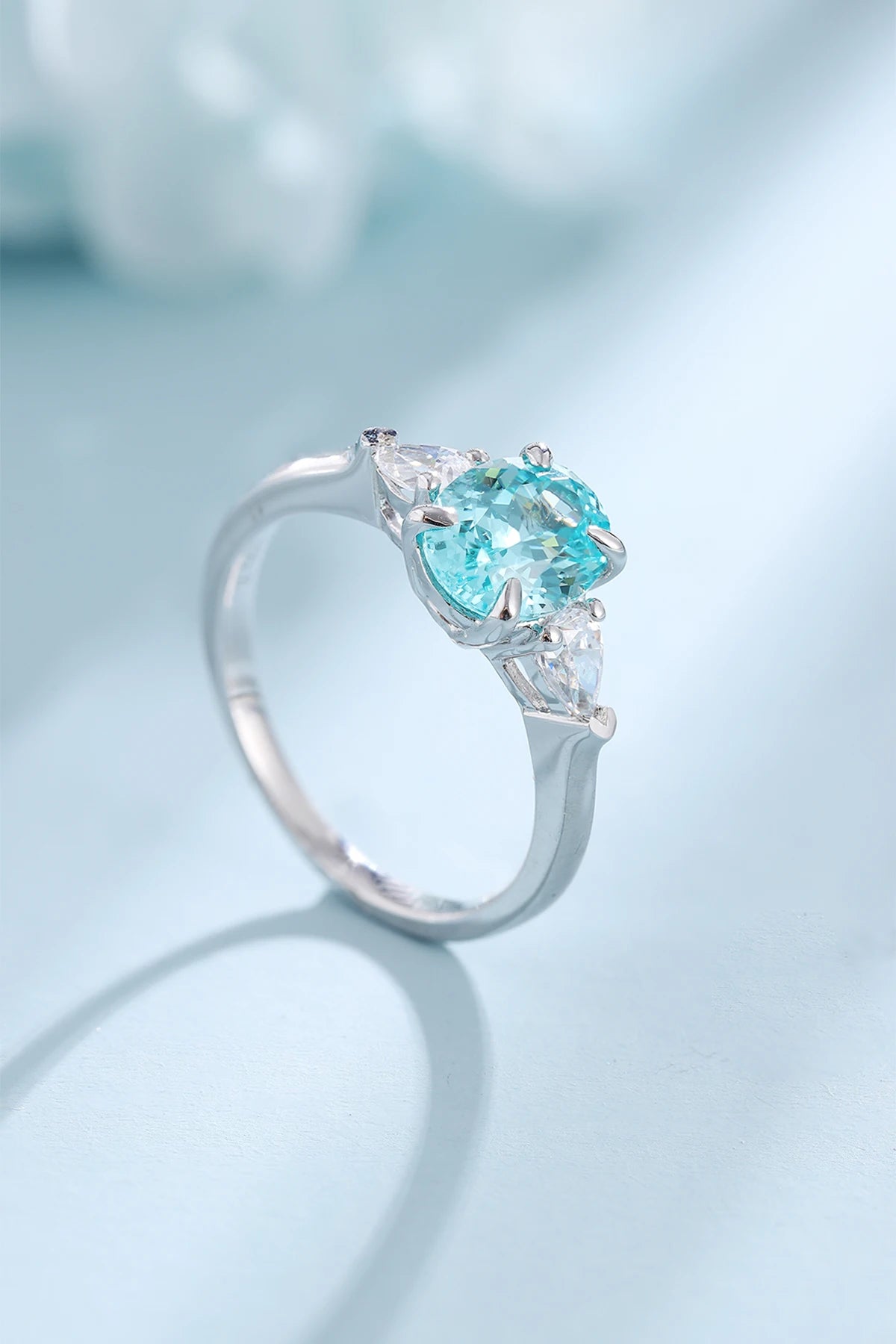 High Quality 2CT Lab Grown Paraiba Ring 925 Sterling for Women Girls Jewelry Fine Jewelry