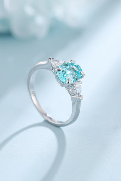 High Quality 2CT Lab Grown Paraiba Ring 925 Sterling for Women Girls Jewelry Fine Jewelry