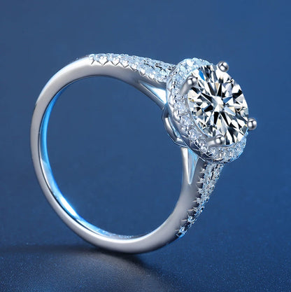 Fashion 2.0ct  Ideal Round Cut Womens Moissanite Band Ring With Certificate of Authenticity