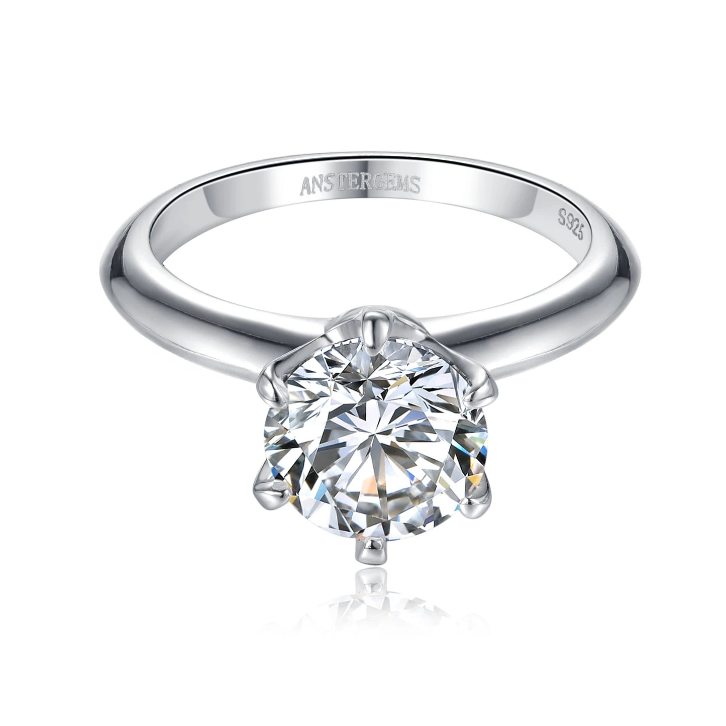 Fine Jewelry Sterling Silver 925 Moissanite Women Rings VVS With 1.0ct Moissanite Diamond