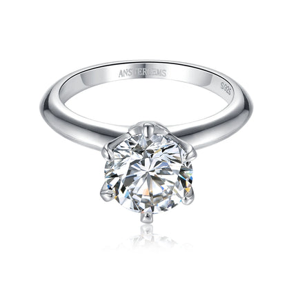 Fine Jewelry Sterling Silver 925 Moissanite Women Rings VVS With 1.0ct Moissanite Diamond