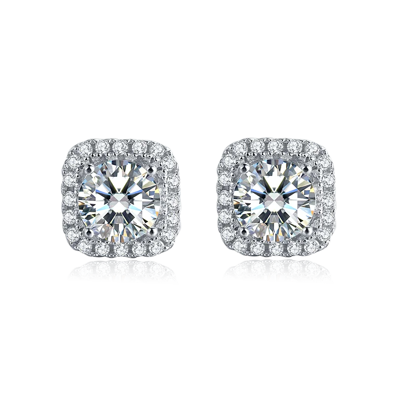 GRA Certification Original Silver 925 Moissanite Stud D Color 0.5CT Moissanite Stud Earrings for Girls