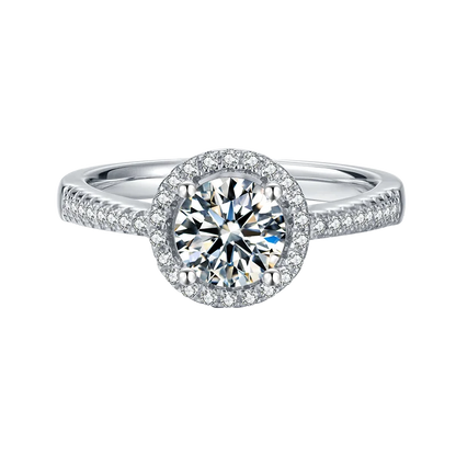 925 Sterling Silver Engagement Wedding Ring Luxury Round Cut 1CT Moissanite Promise Band for Women Jewelry