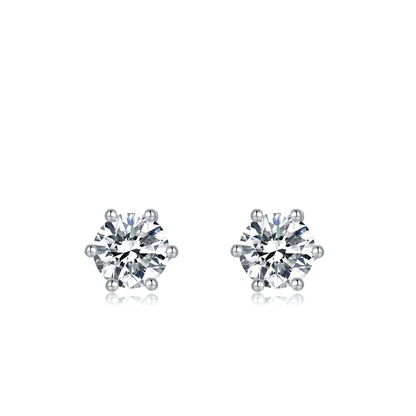 Dazzling Moissanite Earrings 925 Sterling Silver Trendy Cute Snowflake Stud Earrings for Women Fine Jewelry