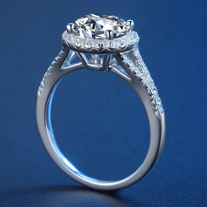 Fashion 2.0ct  Ideal Round Cut Womens Moissanite Band Ring With Certificate of Authenticity