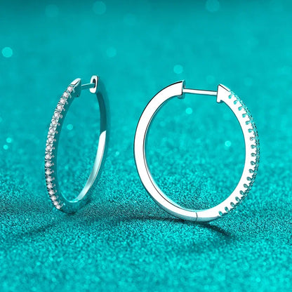 All Moissanite Hoop Earrings for Women  0.54ct Sterling Silver 925 Jewelry Sparkling Party Wedding Earing Birthday Gift