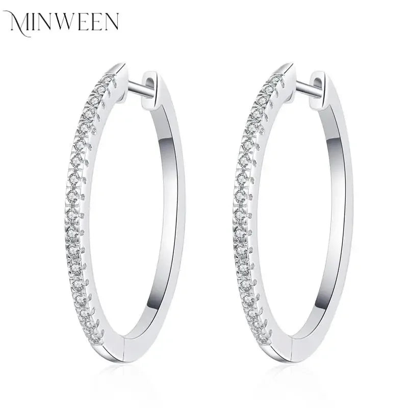 All Moissanite Hoop Earrings for Women  0.54ct Sterling Silver 925 Jewelry Sparkling Party Wedding Earing Birthday Gift