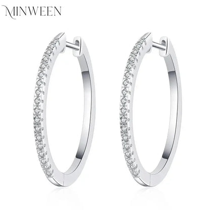 All Moissanite Hoop Earrings for Women  0.54ct Sterling Silver 925 Jewelry Sparkling Party Wedding Earing Birthday Gift