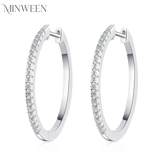 All Moissanite Hoop Earrings for Women  0.54ct Sterling Silver 925 Jewelry Sparkling Party Wedding Earing Birthday Gift