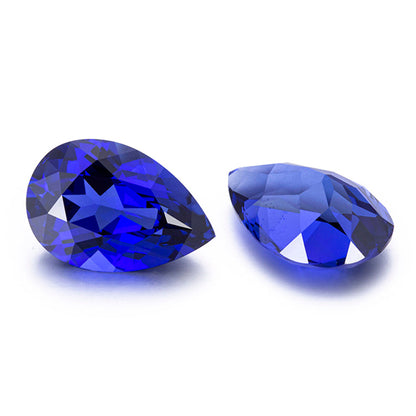 Pulled Lab Created Blue Sapphire Pear Shape Loose Blue Sapphire Stone